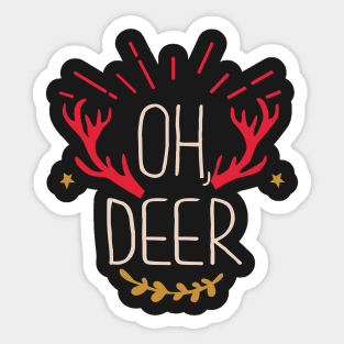 Oh Deer Funny Christmas Shirt Sticker